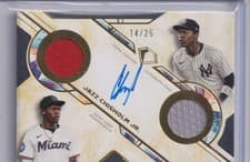 2025 Topps Diamond Icons Single Player Dual Team Autographed Relics Jazz Chisholm Jr. #DTA-JCJ card