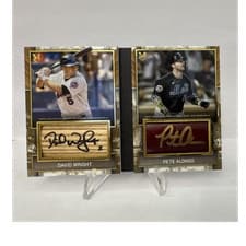 2025 Topps Museum Collection Dual Autographed Jumbo Lumber Bat Relics Book Pete Alonso #DAJLB-WA card