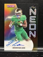 2025 Leaf Vivid Neon Autographs Jeremiyah Love #NA-JL1 card