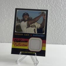 Lorenzo Cain 2020 Topps Heritage Clubhouse Collection Relics card