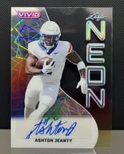 2025 Leaf Vivid Neon Autographs Ashton Jeanty #NA-AJ1 card