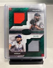 2025 Topps Tier One Dual Player Relics Justin Verlander / Clayton Kershaw #DPR-VK card