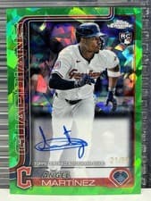 2025 Topps Chrome Sapphire Rookie Autographs Sapphire Angel Martínez #RA-AMA card