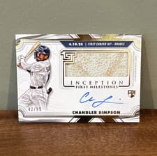 2025 Topps Inception MLB First Milestone Autograph Relics Chandler Simpson #FMAR-CSI card
