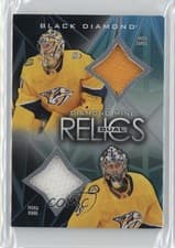 2024-25 Upper Deck Black Diamond Diamond Mine Dual Relics Juuse Saros/Pekka Rinne #DMDR-RS card