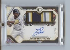 2025 Topps Diamond Icons Autographed Jumbo Patches Jackson Chourio #AJP-JC card
