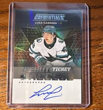 Luca Cagnoni 2025-26 Upper Deck Credentials Debut Ticket Access Autographs card