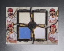 2025 Topps Museum Collection Four Player Primary Pieces Quad Relics Alec Bohm #FPQR-HSTB card