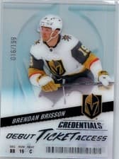 Brendan Brisson 2024-25 Upper Deck Credentials Acetate Debut Ticket Access card