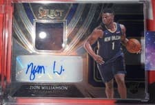 Zion Williamson 2019 Panini Select Rookie Jersey Autographs card