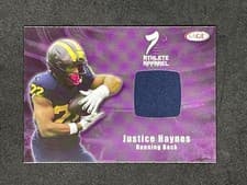 2026 SAGE Football Athlete Apparel Justice Haynes #AA-JH card