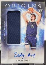 2024-25 Panini Origins Rookie Jersey Auto Set Zach Edey #RJA-ZEG card