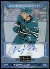 William Eklund 2024-25 O-Pee-Chee Platinum Blue Rainbow Autographs card