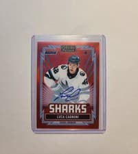 2025-26 O-Pee-Chee Platinum Retro Red Auto Luca Cagnoni #R-85 card