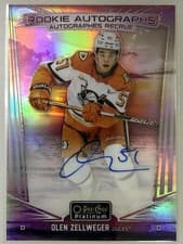 2024-25 O-Pee-Chee Platinum Rookie Autographs Olen Zellweger #R-OZ card