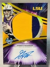 2025 Bowman University Best Prospect Jumbo Relic Autographs Refractor Garrett Nussmeier #JRA-GN card