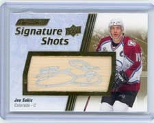 2024-25 Upper Deck Engrained Icons Signature Shots Manufactured Stick Relics Joe Sakic #SS-JS card