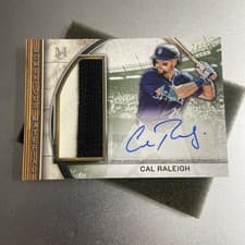2025 Topps Museum Collection Momentous Material Jumbo Patch Autographs Cal Raleigh #MMJPA-CRA card