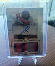 2025 Topps Definitive Collection Rookie Patch Autograph Luisangel Acuña #DRPA-LA card