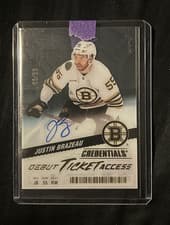 2024-25 Upper Deck Credentials Acetate Debut Ticket Access Justin Brazeau #DTAA-BR card