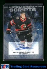 2024-25 Upper Deck Black Diamond Sparkling Rookie Scripts Zack Ostapchuk #SRS-ZO card