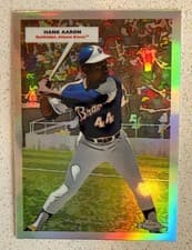 Hank Aaron / Ronald Acuna Jr. 2025 Topps Chrome Platinum 1955 Topps Double Headers card
