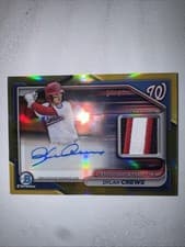 2024 Bowman Chrome Autograph Relics Chrome Refractor Dylan Crews #BCAR-DC card