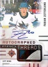 2024-25 Upper Deck Ultimate Collection Pro Threads Fabian Zetterlund #PT-FZ card