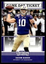 Jacob Eason 2020 Panini Contenders Draft Picks Game Day Ticket card