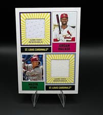 2025 Topps Heritage Dual Player MLB Collection Relics Masyn Winn / Jordan Walker #DPMCR-WW card