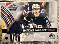 2025-26 SP Game Used 2025 4 Nations Face-Off Fabrics Kyle Connor #4N-KC card
