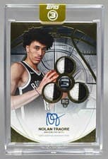 2025-26 Topps 3 Rookie 3 Patch Autographs Vertical Nolan Traore #RPV-NT card