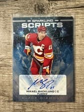 2024-25 Upper Deck Black Diamond Sparkling Scripts Mikael Backlund #SS-MB card
