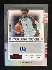 Mike Okauru 2022 Panini Chronicles Draft Picks Contenders College Ticket Autograph card