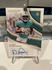 De'Von Achane 2023 Panini Immaculate Rookie Autograph card