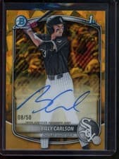 2025 Bowman Draft Sapphire Sapphire Chrome Prospect Autographs Billy Carlson #CPA-BC card