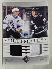 2024-25 Upper Deck Ultimate Collection Ulti-Mates Jersey Clayton Keller/Logan Cooley #UTM-KC card