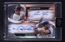 2025 Topps Chrome Black Pitch Black Pairings Dual Autographs Christian Yelich / Gary Sheffield #PDPA-YS card