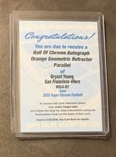 2025 Topps Chrome Hall of Chrome Autographs Bryant Young #HOCA-BY card