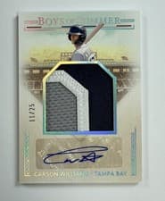 2024 Panini Boys of Summer Jumbo Prospect Material Signatures Carson Williams #JMS-CW card