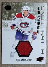 2024-25 Upper Deck Premier Premier Attractions Jersey Cole Caufield #PA-CC card