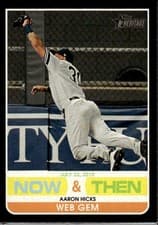 Aaron Hicks 2020 Topps Heritage Now & Then card