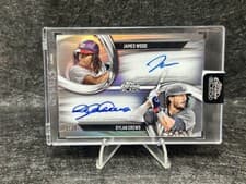 2025 Topps Chrome Black Pitch Black Pairings Dual Autographs James Wood / Dylan Crews #PDPA-WC card