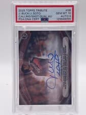 2025 Topps Tribute Calling The Shot Dual Autographs Juan Soto / Joe Buck #CTSDA-SB card