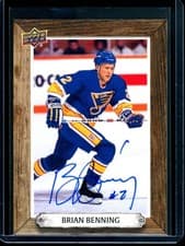 2024-25 Upper Deck Engrained Icons Beehive Portrait Signatures Brian Benning #BH-BN card