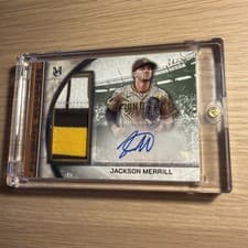 Jackson Merrill 2025 Topps Museum Collection Momentous Material Jumbo Patch Autographs card
