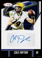 2026 SAGE Football Autographs Cole Payton #A-CP2 card