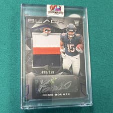 2024 Panini Black Rookie Patch Autographs Rome Odunze #206 card