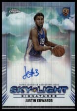 Justin Edwards 2024-25 Topps Chrome Sky-Light Signatures card