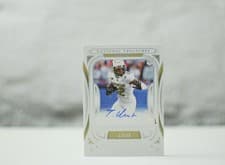 Travis Hunter 2025 Panini National Treasures Collegiate Treasured Moments Signature card